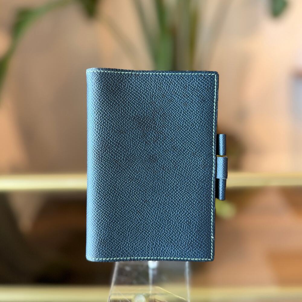 HERMES Blue Jean Epsom Leather Vision Agenda Cover